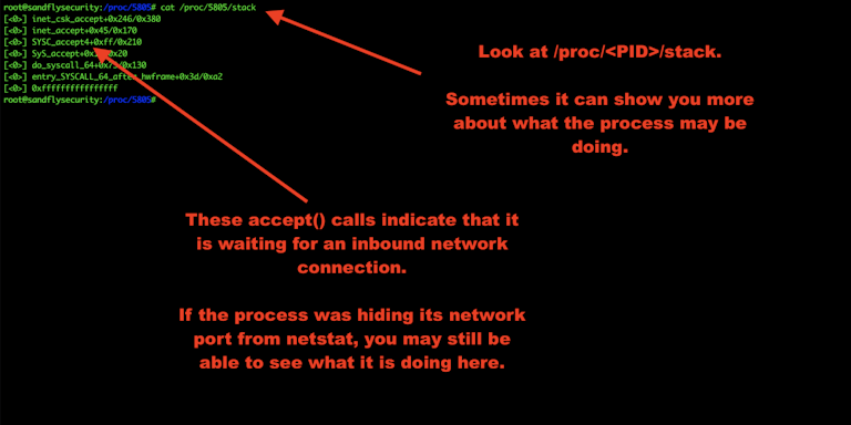 Linux Malware Forensics Process Stack