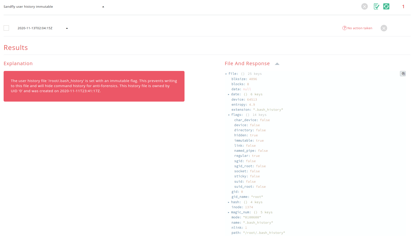 Detecting Immutable History File Anti-Forensics