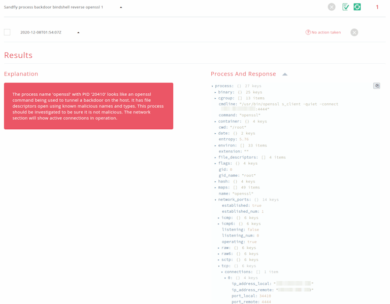 Openssl bindshell backdoor detection on Linux.