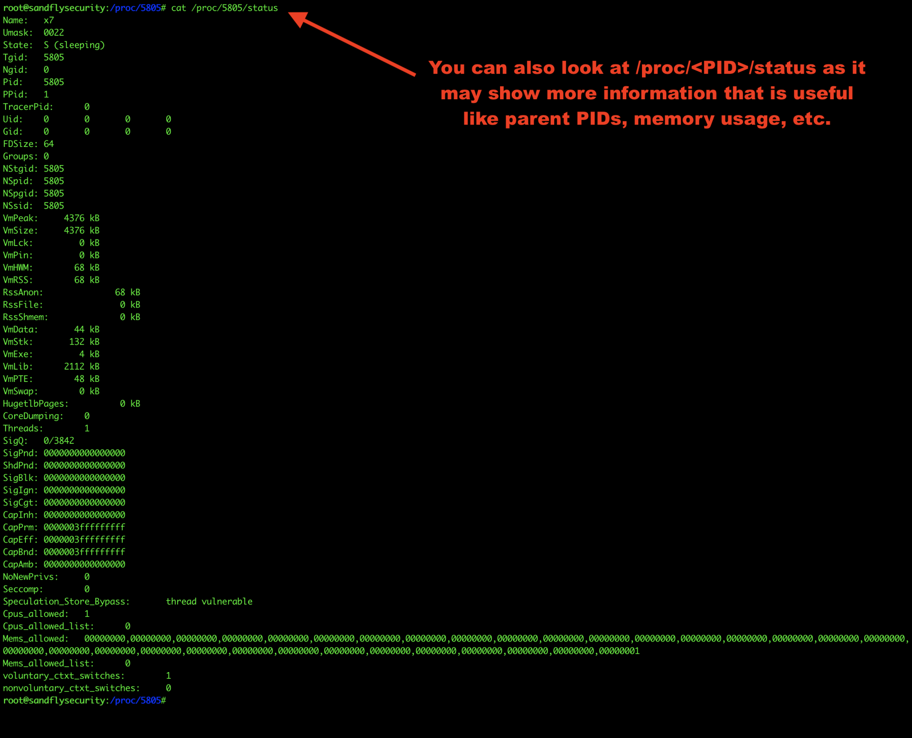 Linux Malware /proc Status