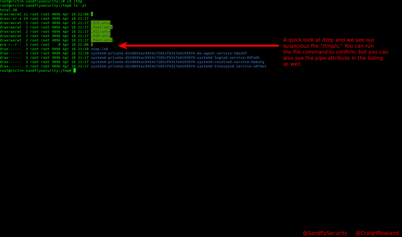 Investigating suspicious pipe in /tmp on Linux.