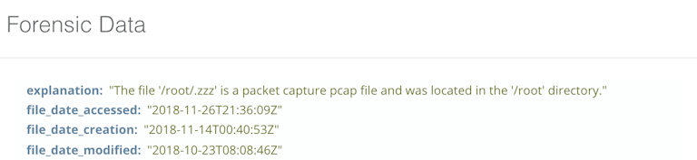 Sandfly helps incident responders find hidden pcap files that were used as part of a rogue sniffer on a host.