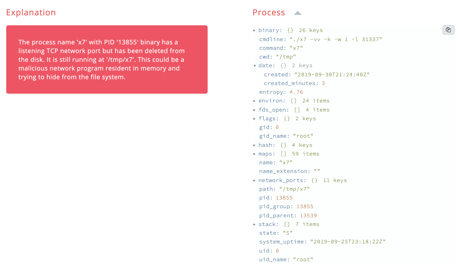 Sandfly deleted tcp port