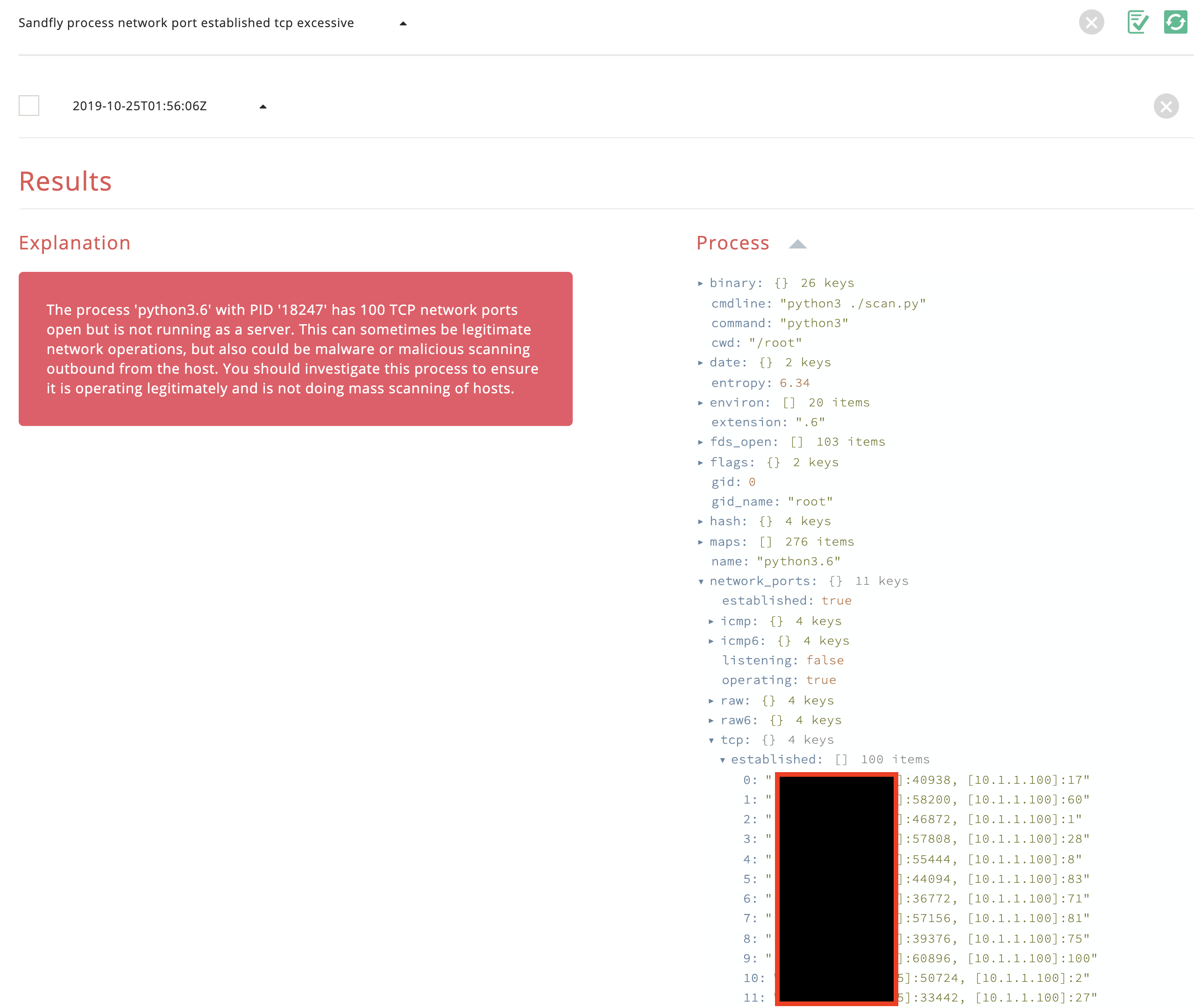 Detecting malicious port scanning on Linux.