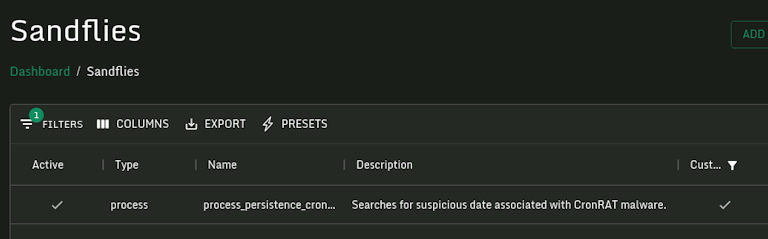 Check Custom Sandflies Are Active