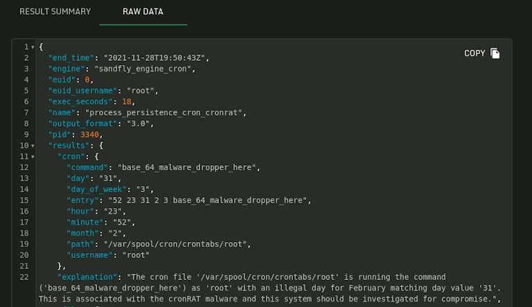 CronRAT Bogus Date Raw Forensic Data