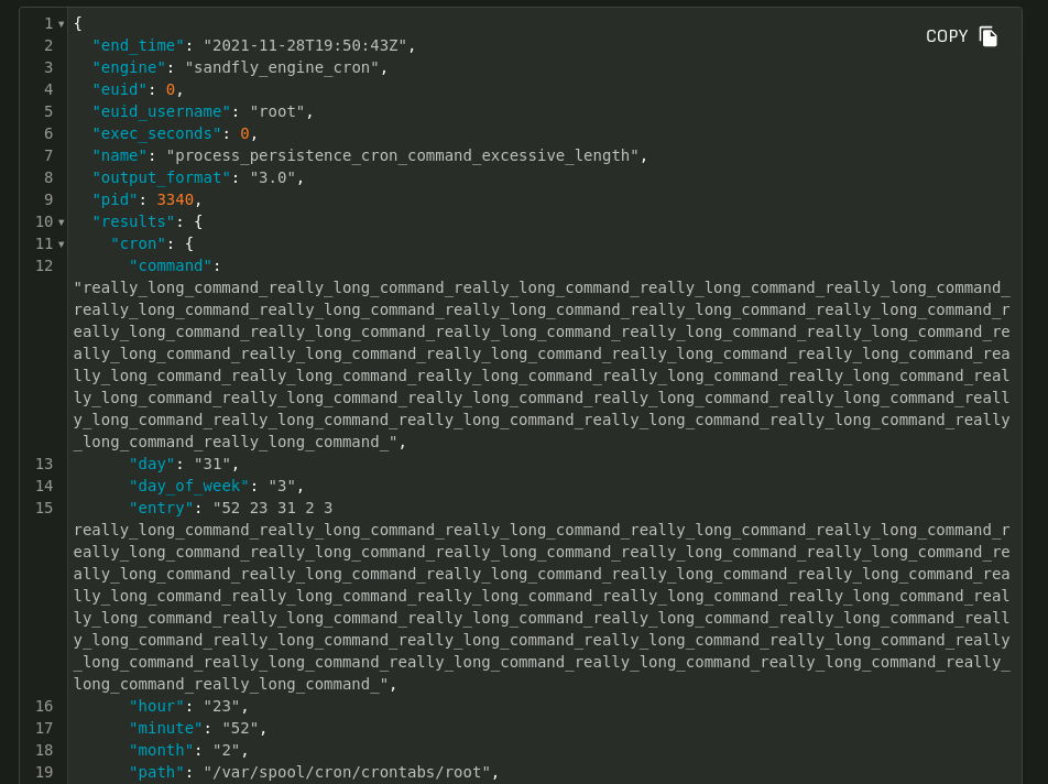 CronRAT Excessive Crontab Command Length Found Raw Forensic Data