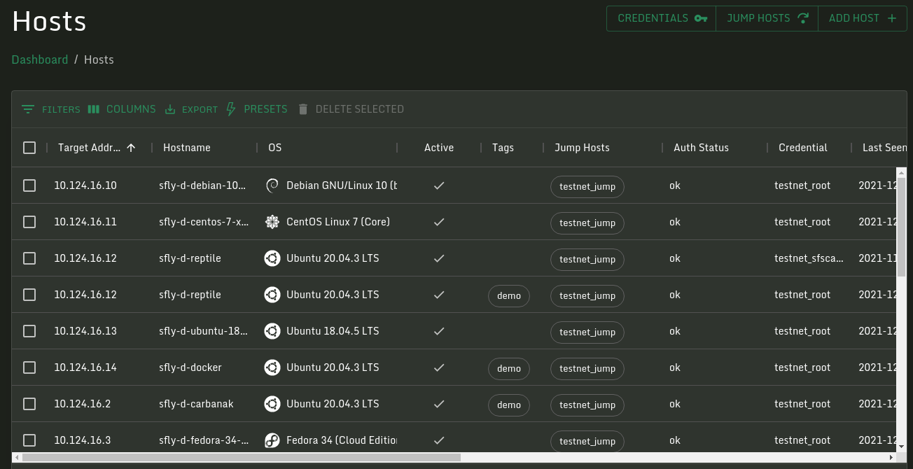 Sandfly 3.1 Host View