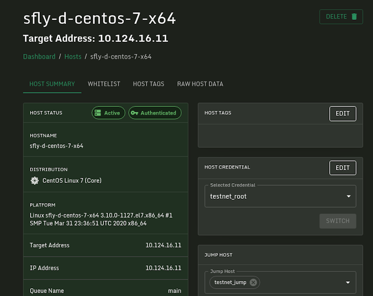 Sandfly 3.1 Host View Details