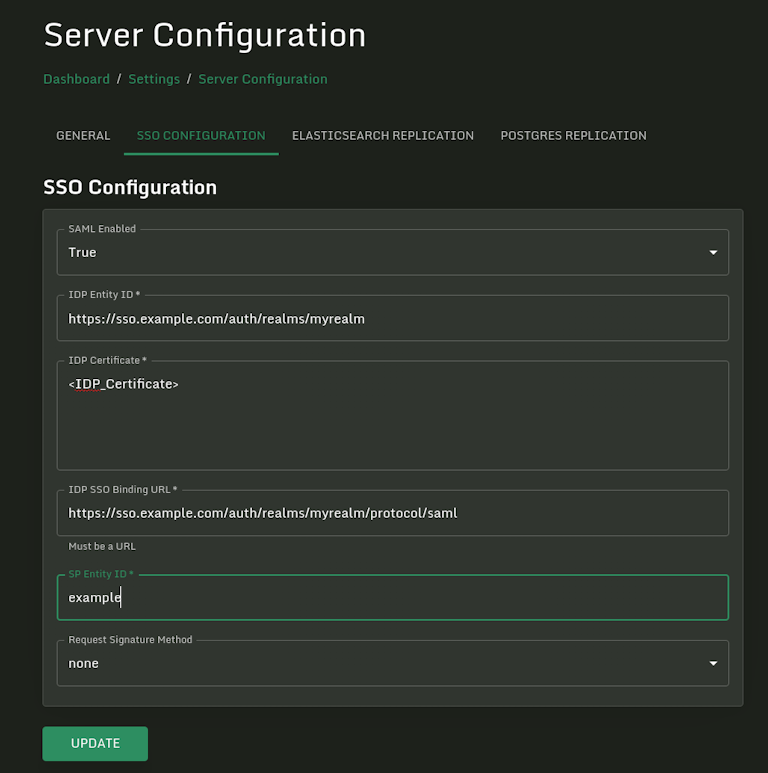 Configuring SSO Provider for Sandfly