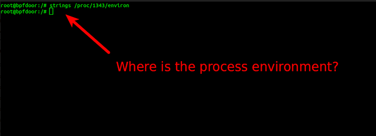 BPFDoor process environment evasion.
