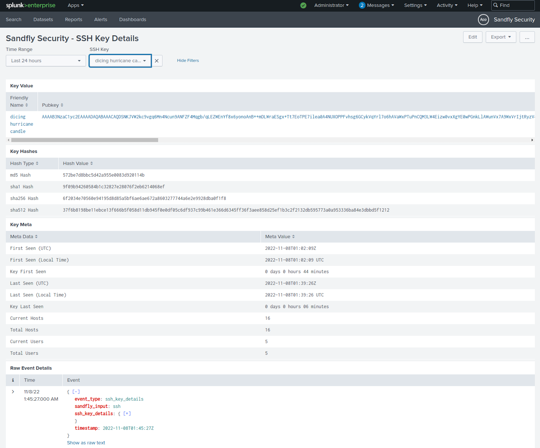 Plunk Track SSH Key Credential Tracking with Sandfly Splunk App Update