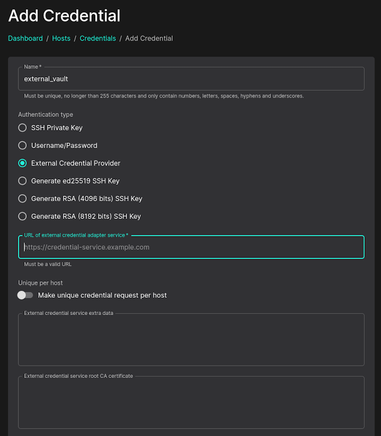 Sandfly Credential Provider/Key Vault Integration