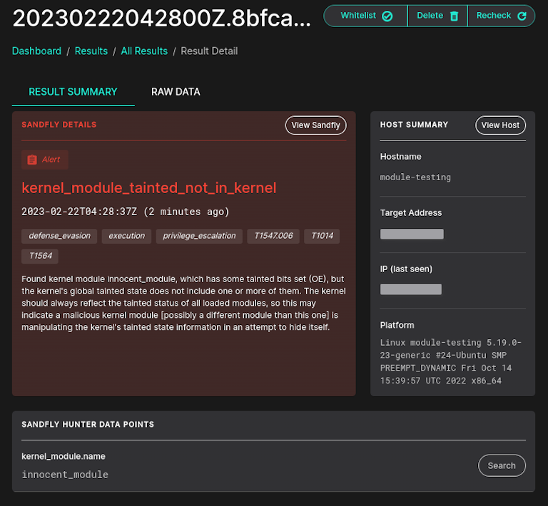 Mismatched kernel taint state on Linux means a rootkit is active.