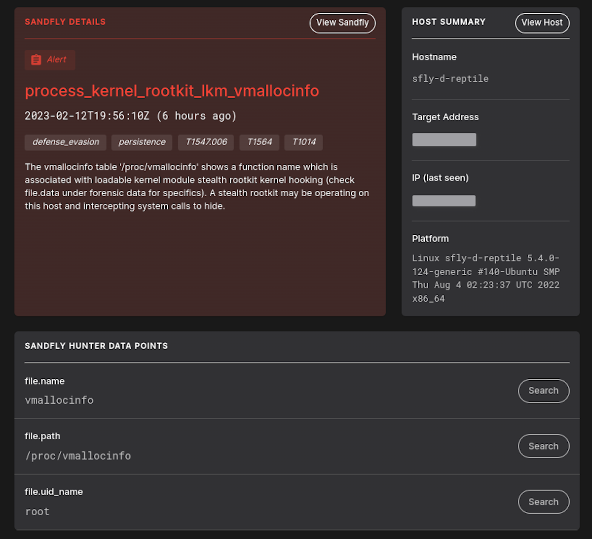 Reptile rootkit on Linux detected.