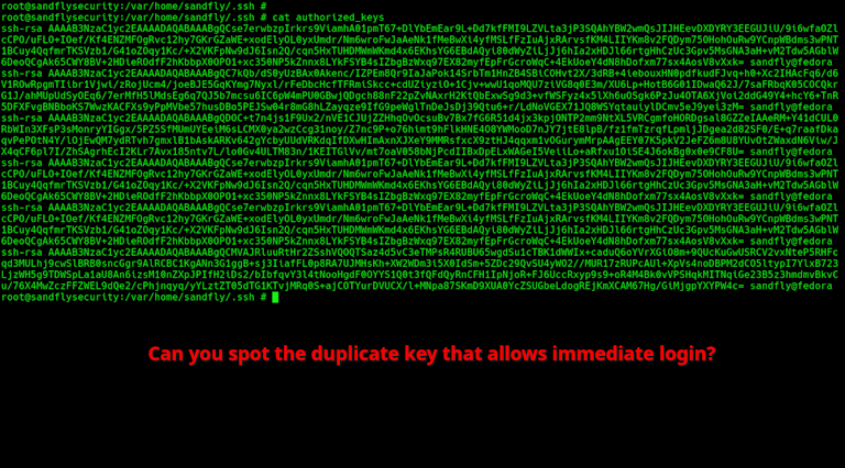 SSH Duplicate Key Allows Immediate Intruder Login
