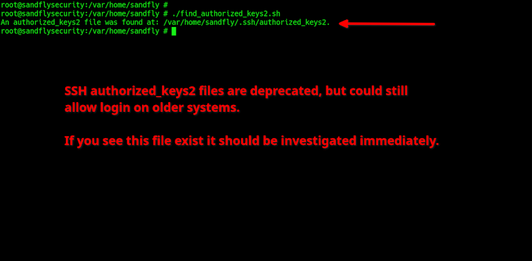 SSH authorized_keys2 files are often malicious attempts to conceal access.