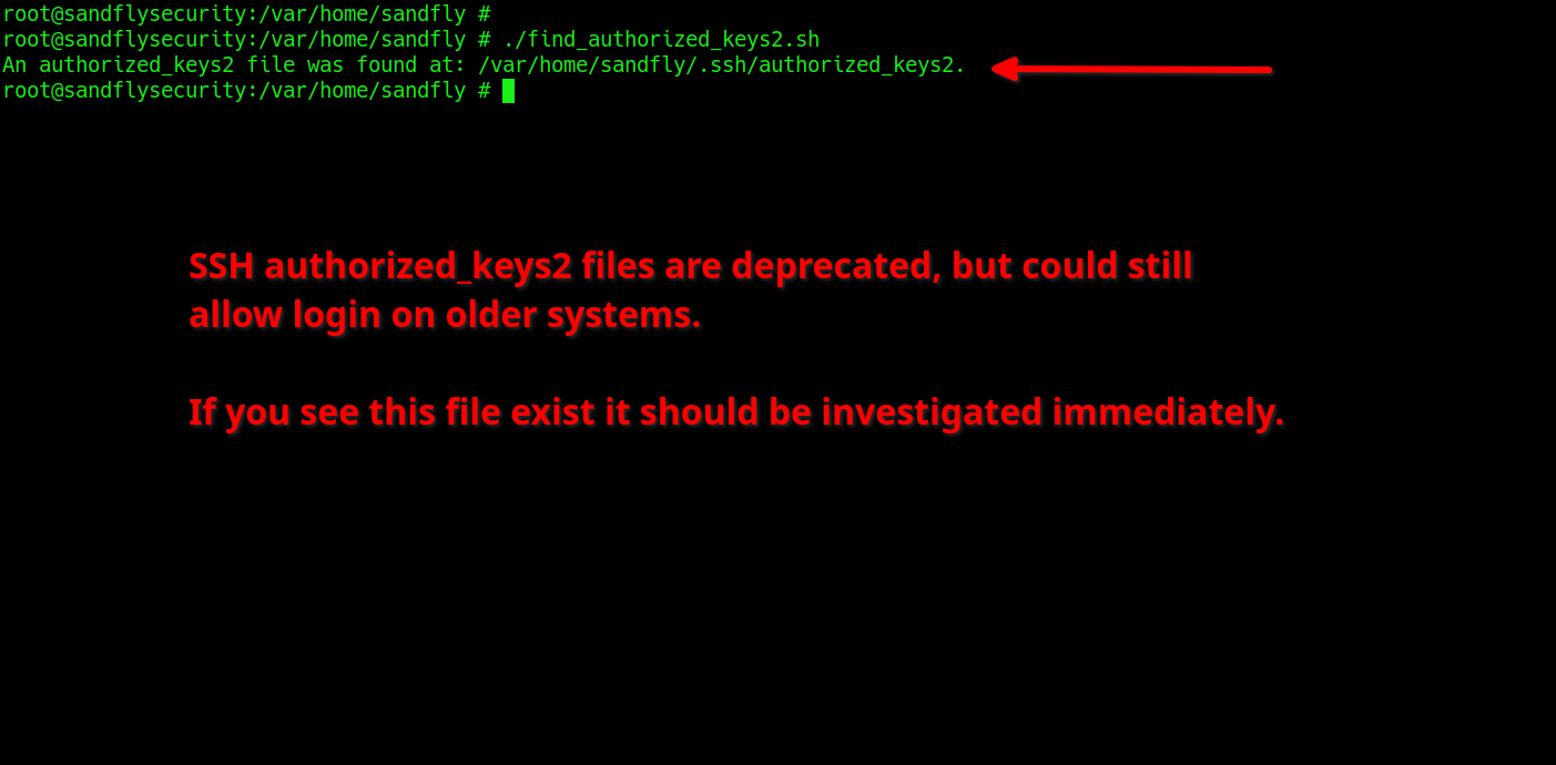 SSH authorized_keys2 files are often malicious attempts to conceal access.