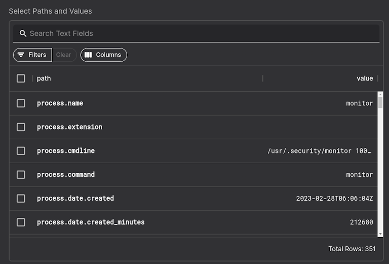 Selecting forensic values for advanced whitelisting on Linux.