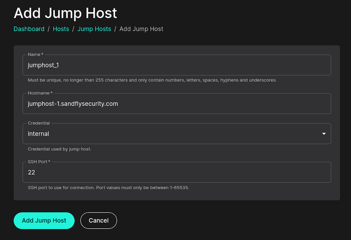 Adding SSH Jump Host to Sandfly