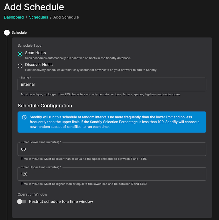 Sandfly Random Threat Hunting Schedule