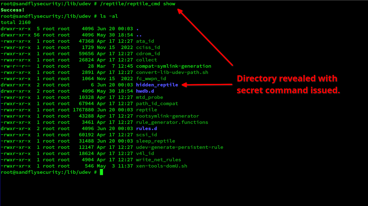 Reptile hidden directory revealed.