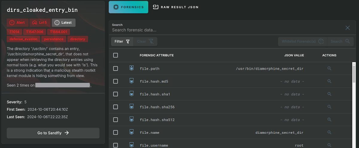 Diamorphine Hidden Directory Detected