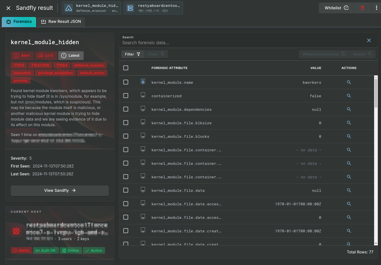 Melofee Kernel Module Hiding Detection