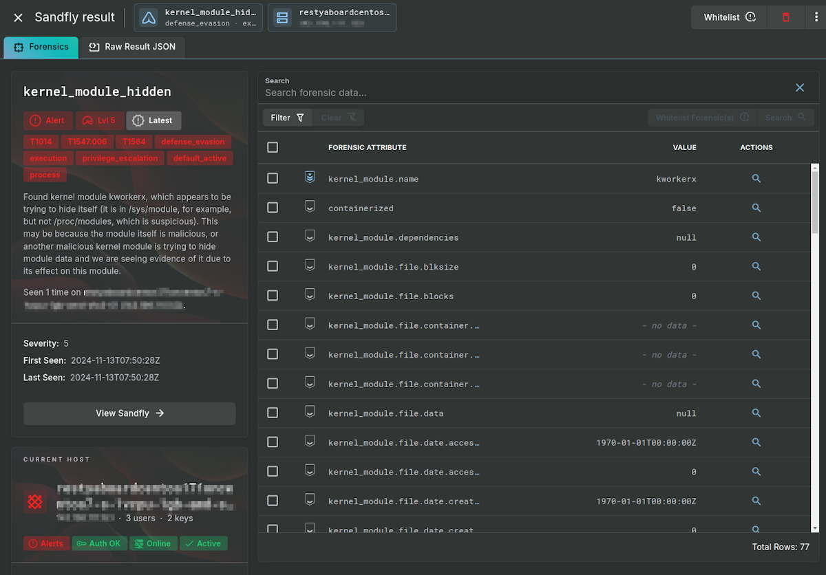 Melofee Kernel Module Hiding Detection