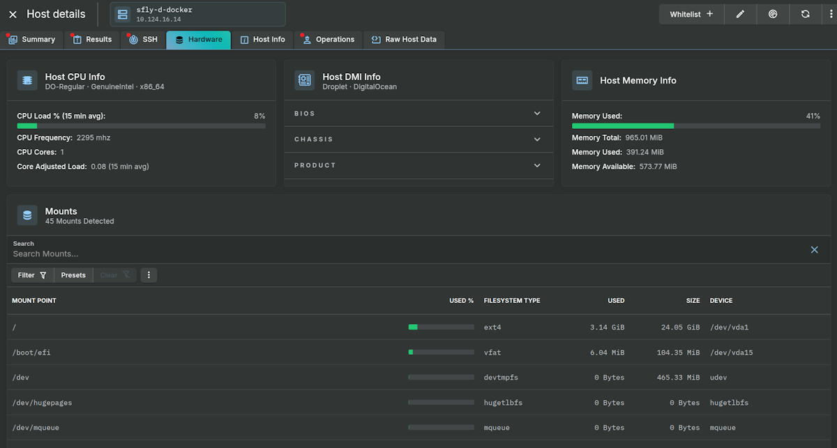 Hardware and Drive Status