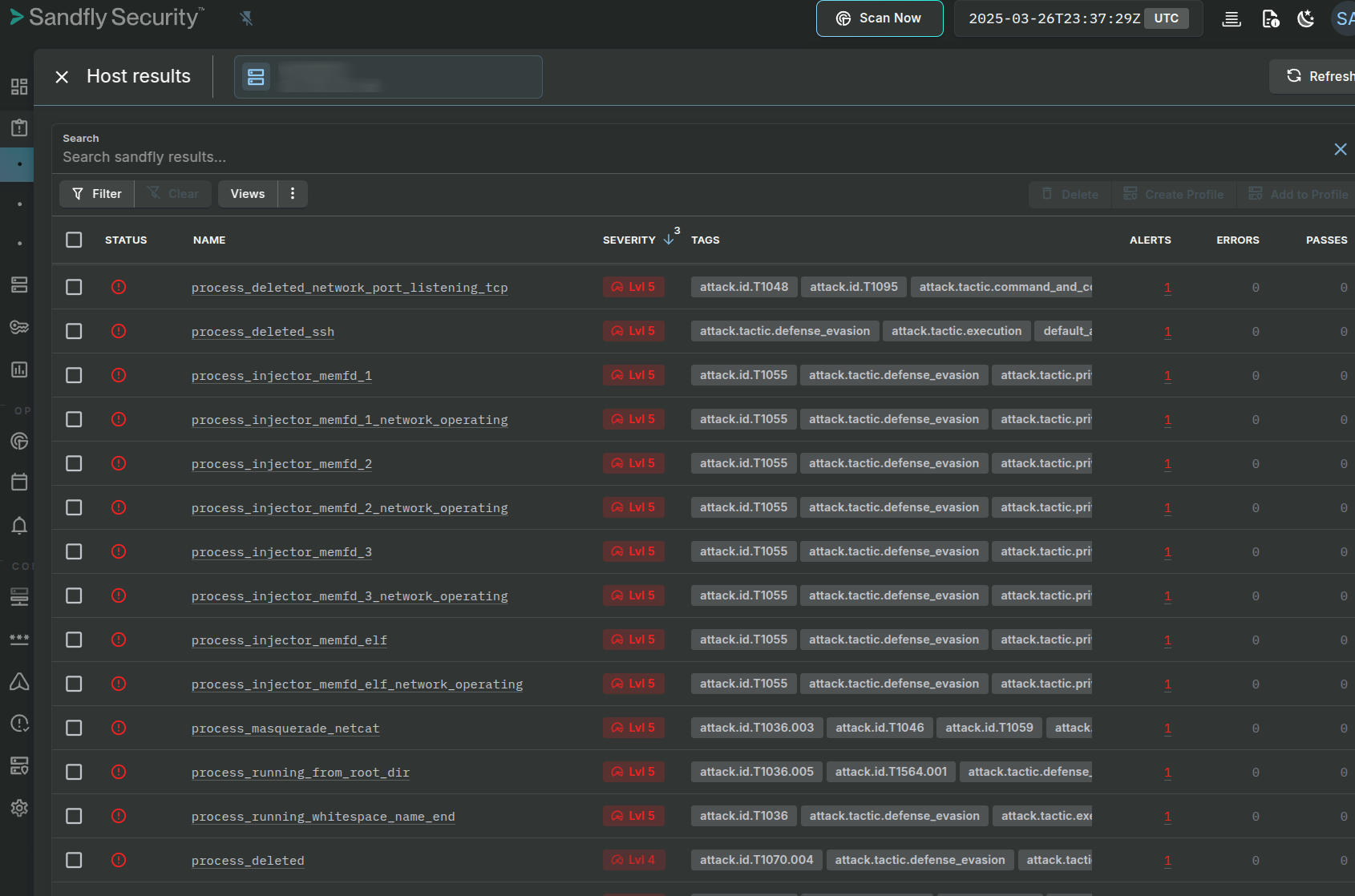 Many alerts generated from a process hiding in a memfd socket.