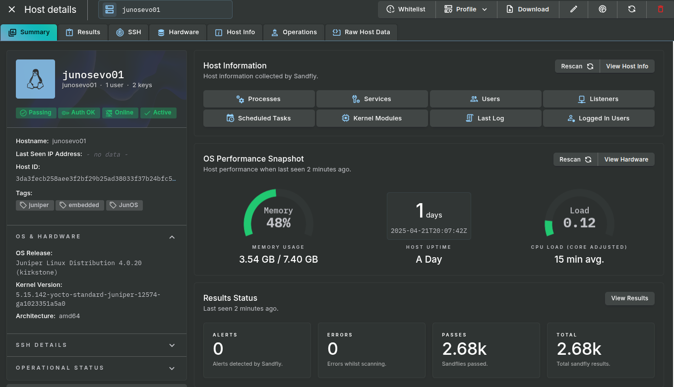 Juniper Evolved OS Detail View