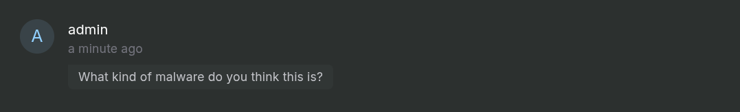 Asking AI analyst for malware assistance.