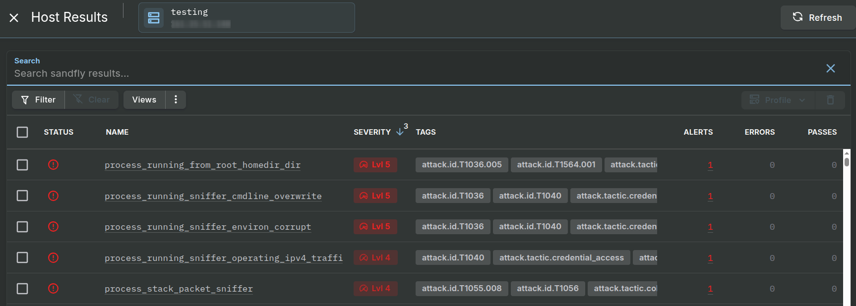 BPFDoor results detected by Sandfly