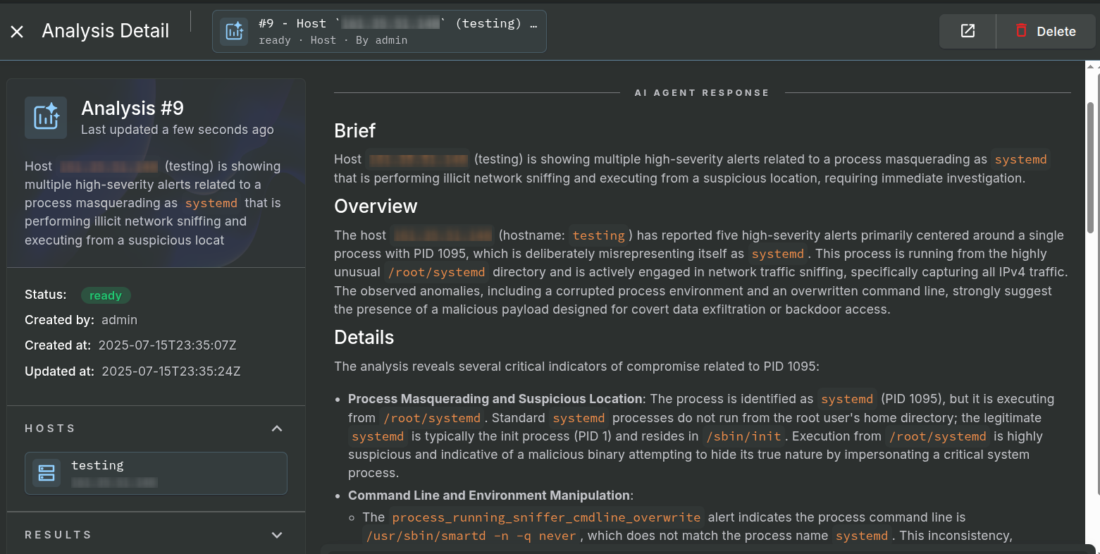 AI LLM host analysis completed.