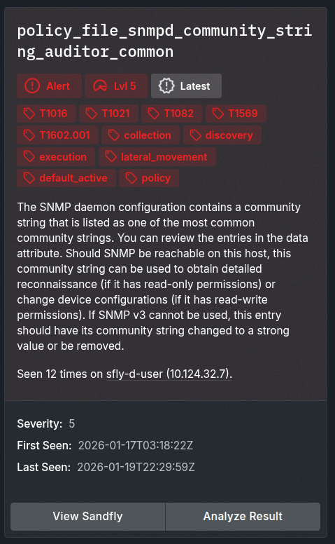 Vulnerable SNMP Community String Detection