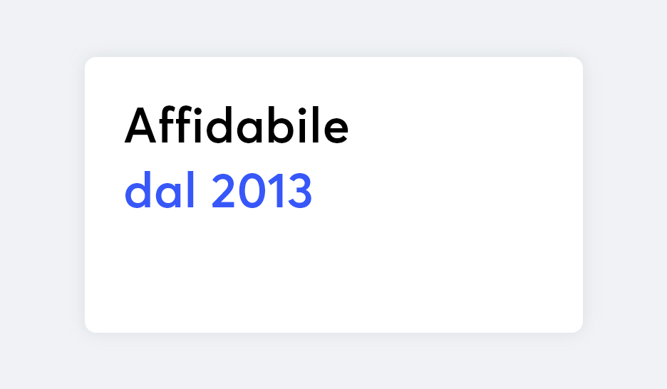 Affidabile dal 2013