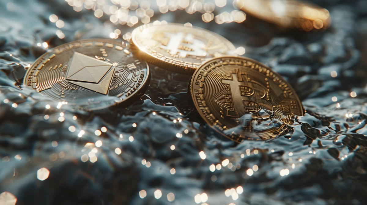 Cryptocurrency schwimmt auf dem Wasser