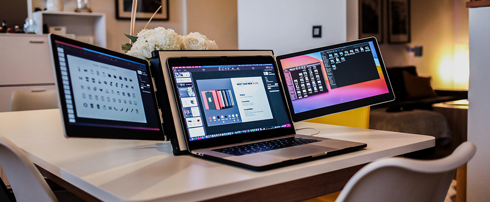 Afhaalmaaltijd opgroeien overal Slide breidt laptop uit met twee beeldschermen | ID.nl