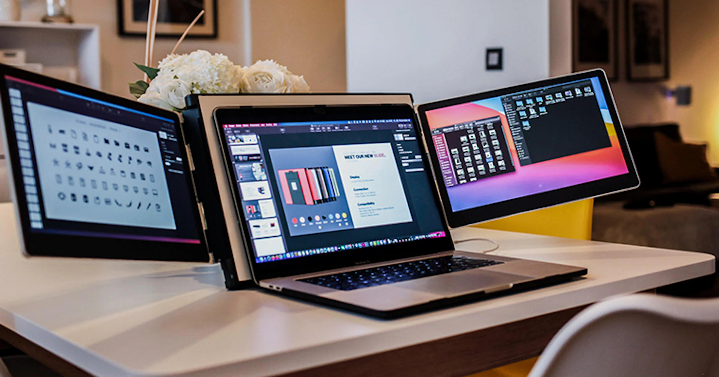 Slide breidt laptop uit met twee beeldschermen