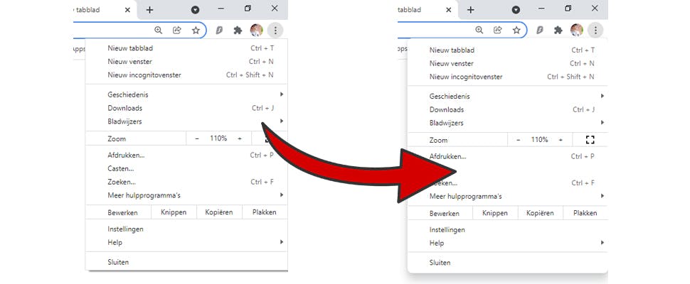 Probeer menu's met afgeronde hoeken in Chrome 