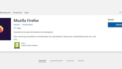Firefox-browser nu ook te vinden in Microsoft Store