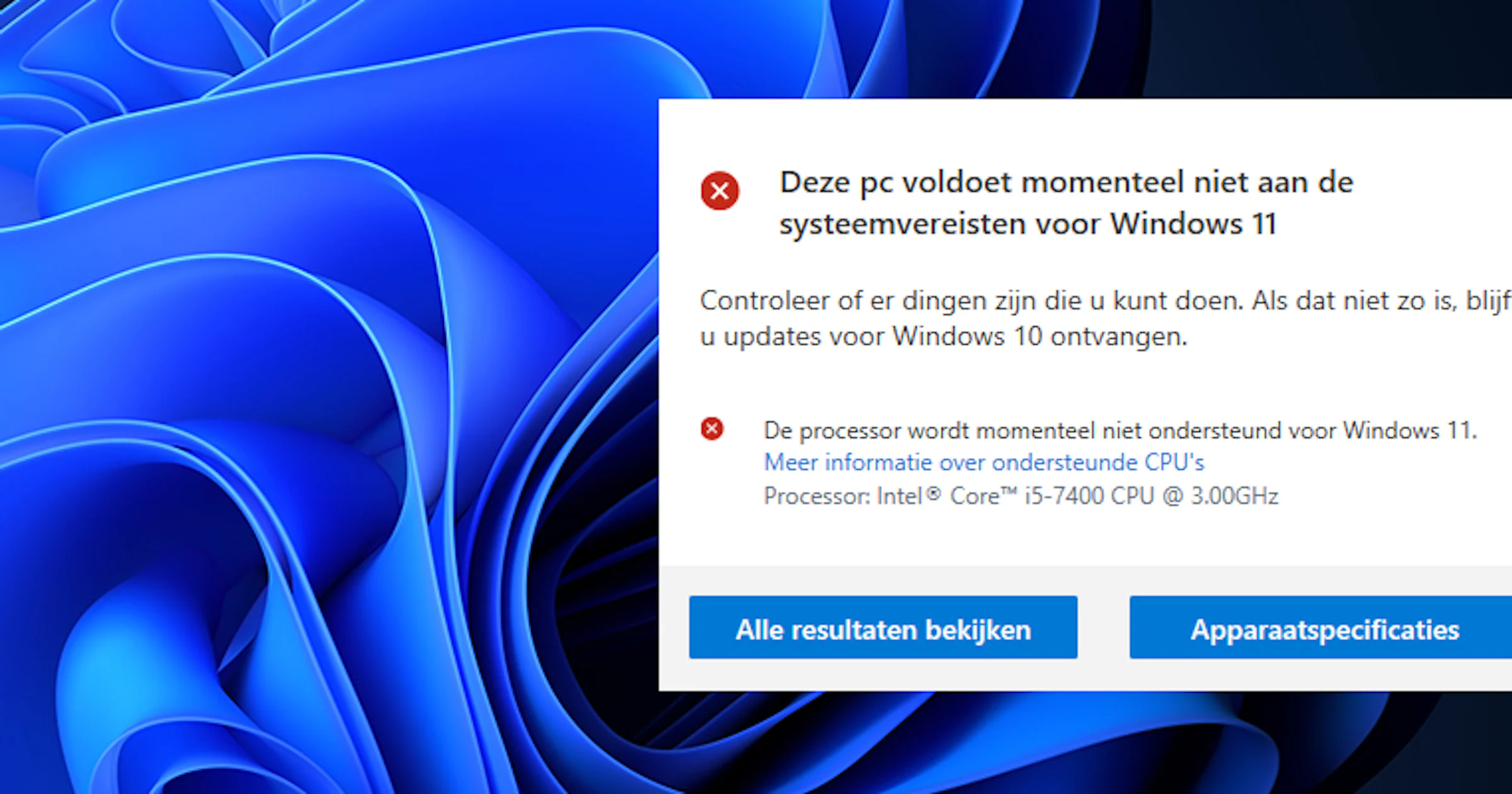 Geen updates voor Windows 11 op niet-ondersteunde computers