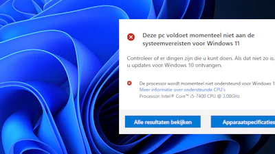 Geen updates voor Windows 11 op niet-ondersteunde computers