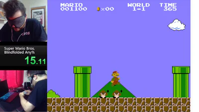 Geblinddoekte gamer speelt Mario in recordtempo uit