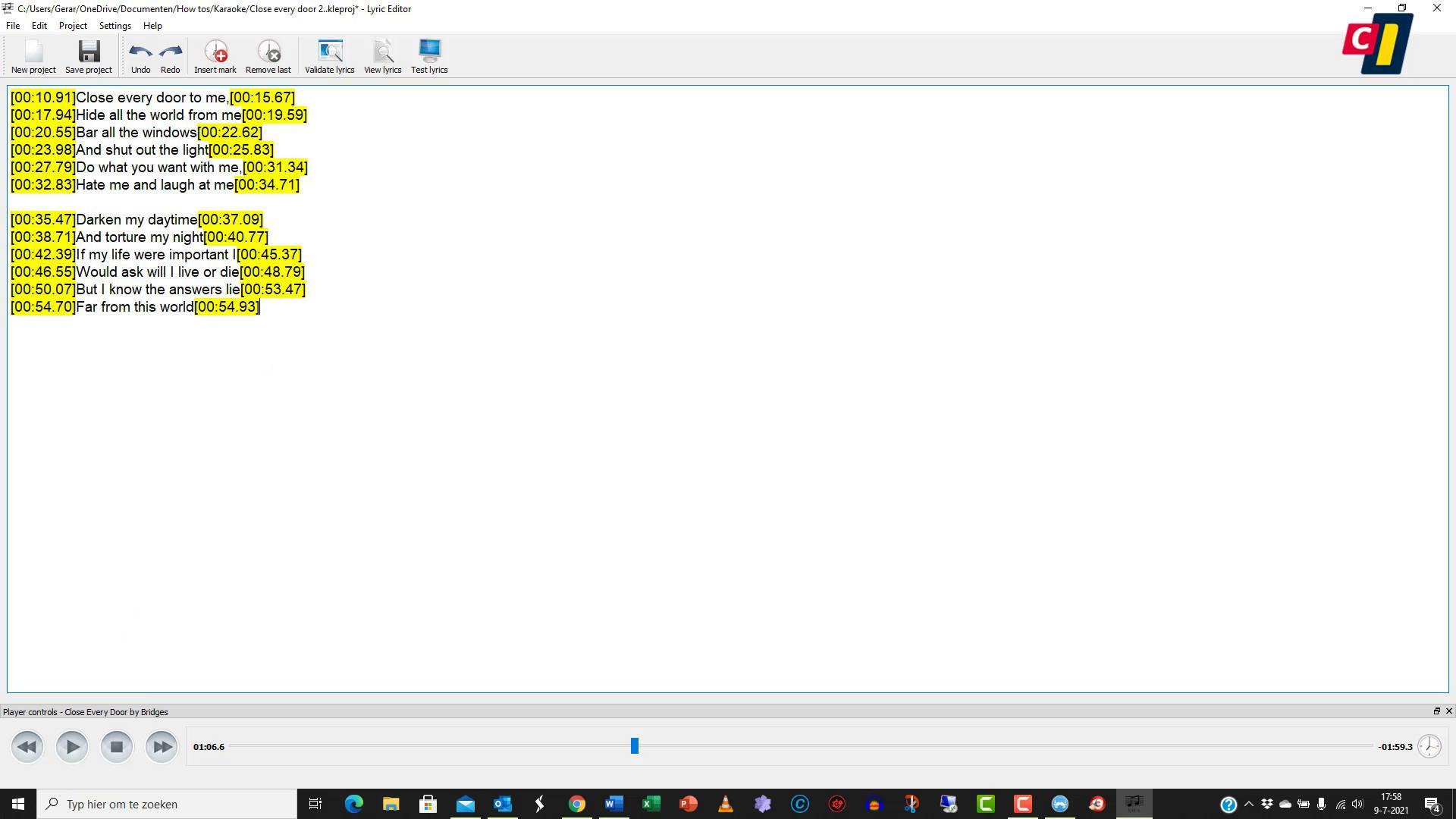Karaoke Lyric Editor