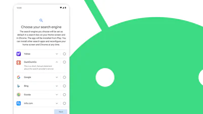 Eerlijkere verdeling voor plek in zoekmachine-keuzescherm Android