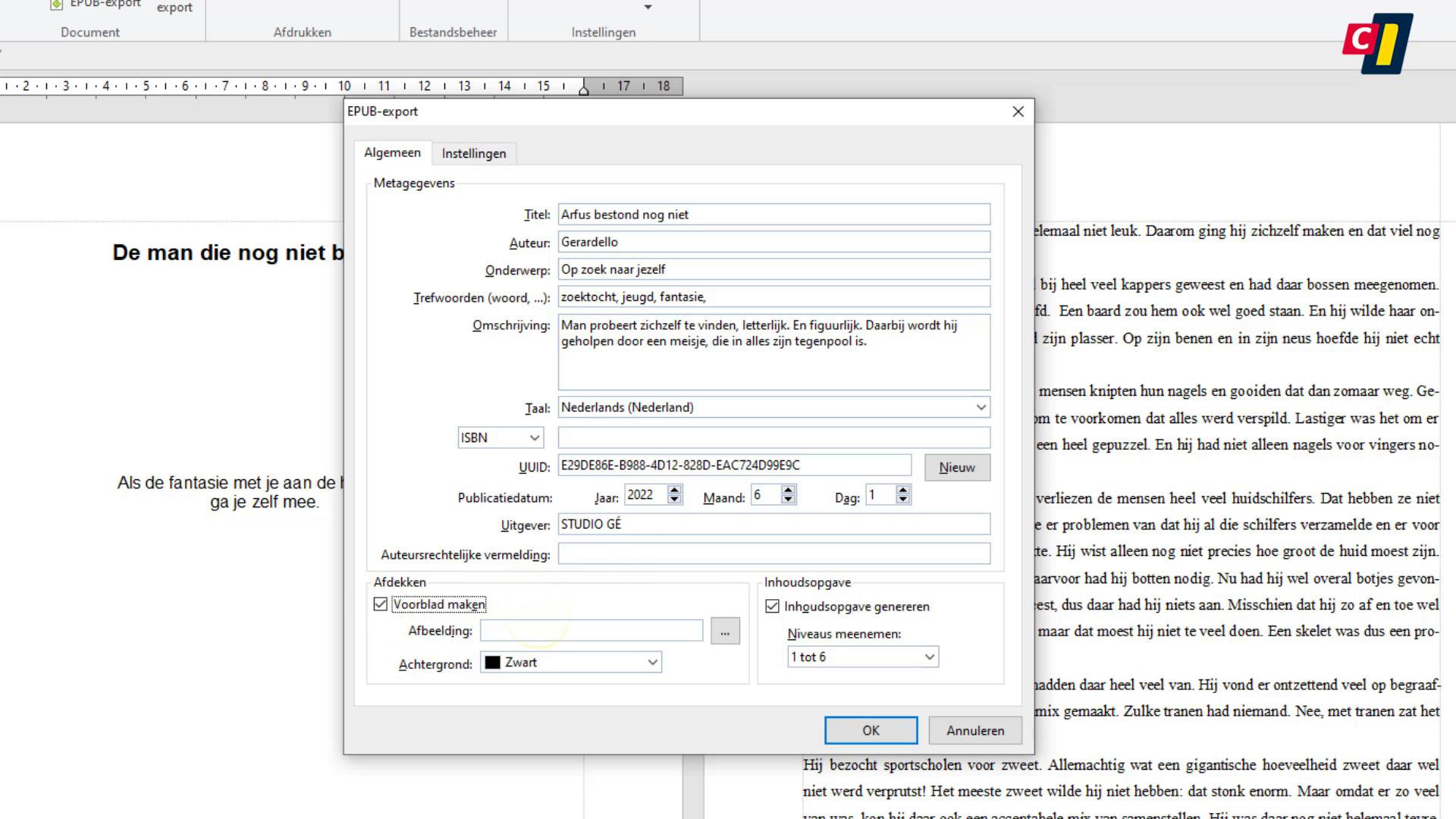 TextMaker: EPUB-export
